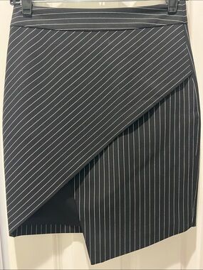 Michelle Mason Asymmetrical Pinstripe Skirt.  Smart.  Elegant.